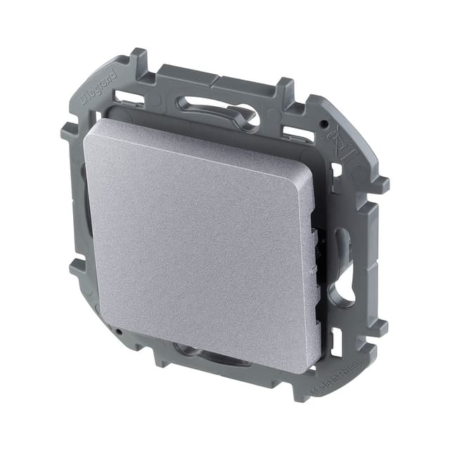 Переключатель одноклавишный, Legrand, 673652, Inspiria с/у 10 А ~250В безвинтовые зажимы алюминий