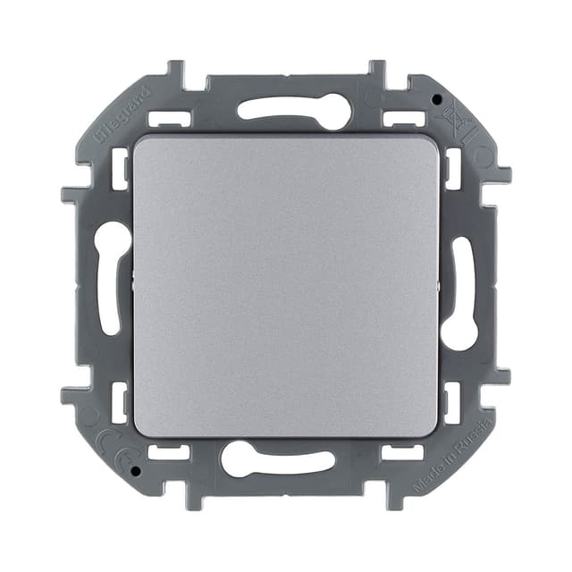 Переключатель одноклавишный, Legrand, 673652, Inspiria с/у 10 А ~250В безвинтовые зажимы алюминий