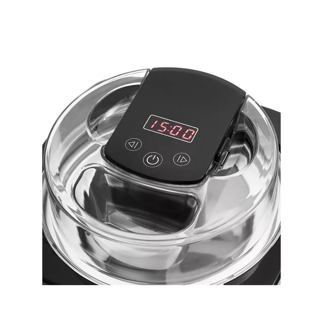 Мороженица, Kitfort, КТ-1809, Полуавтоматическая, Объем 2л, Сенсорное управление, Таймер 45 мин, Съёмная чаша, Мощность 12 Вт, Стальной/Черный