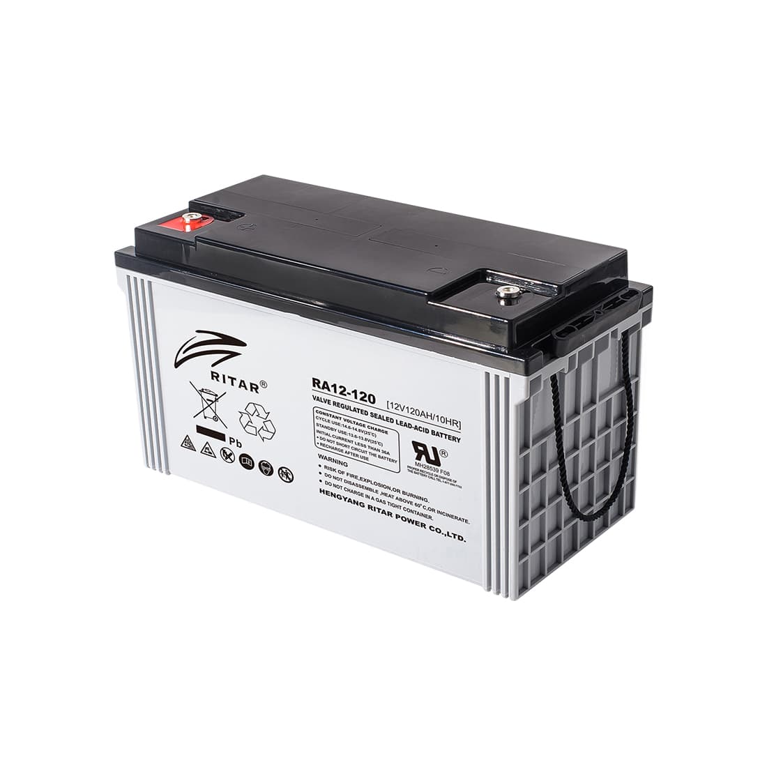 Батарея, Ritar, RA12-120, Свинцово-кислотная 12В 120 Ач, Вес нетто: 33.5 кг, Размер в мм.: 407*177*225
