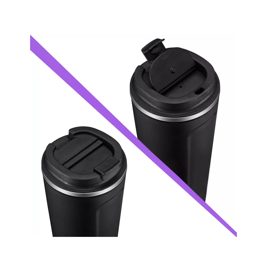 Термокружка, Kitfort, КТ-1226, Объем 0.5л, Сохранение температуры 10-12ч, Пластик/Нержавеющая сталь, Черный