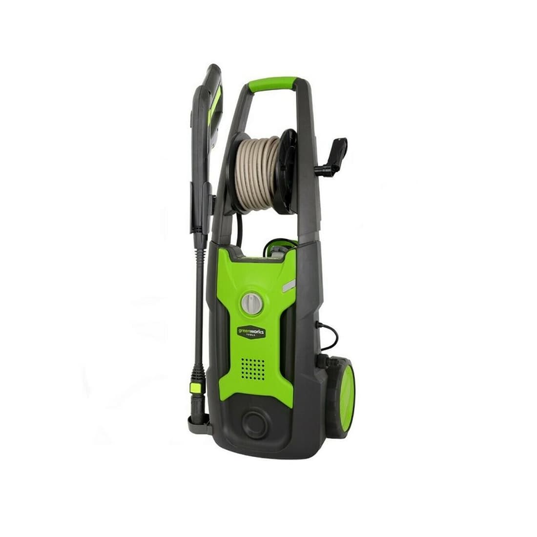 Мойка высокого давления электрическая, Greenworks, GPWG5II(5106607RU), 2000 Вт, 140 бар, Щеточный двигатель, Мощность 2000 Вт, Алюминиевая помпа, стальные плунжеры, Максимальное давление 140 бар, Рабочее давление 105 бар, Максимальный расход воды 420 л/ч, Бачок для моющего средства, Шланг высокого давления 7,6 м, Электрический кабель 5,8 м, Черный/зелёный