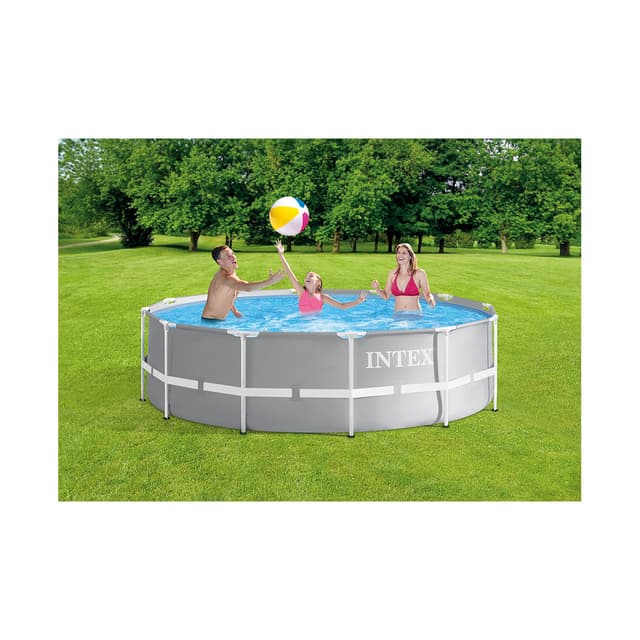 Каркасный бассейн Prism Frame 366 х 99 см, INTEX, 26716NP, Винил, 8592 л., Стальной каркас, Ф-насос 28604 (2006л/ч), Лестница 28075, Серый, Цветная коробка