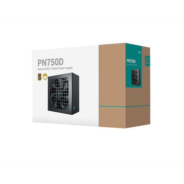 Блок питания, GamerStorm, PN750D R-PN750D-FC0B-WGEU-V2, 750W, ATX 3.1, Gold, APFC, 20+4 pin, 2*4+4pin, 8*Sata, 2*Molex, 3*PCI-E 6+2 pin, 1*(16Pin)12VHPWR, Вентилятор 12см, Кабель питания, Чёрный