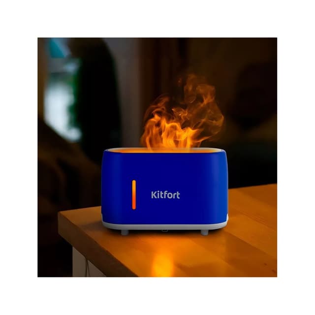 Увлажнитель-ароматизатор воздуха, КТ-2887-3, бело-синий, Расход воды 20 мл/ч, Емкость резервуара для воды 0.24 л, Напряжение питания 100-240 В / 50-60 Гц, Потребляемая мощность15.6 Вт, Длина сетевого шнура1.5 м, Цвет Синий