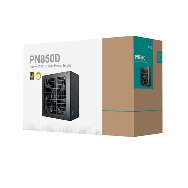 Блок питания, GamerStorml, PN850D R-PN850D-FC0B-WGEU-V2, 850W, ATX 3.1, Gold, APFC, 20+4 pin, 2*4+4pin, 8*Sata, 2*Molex, 3*PCI-E 6+2 pin, 1*(16Pin)12VHPWR, Вентилятор 12см, Кабель питания, Чёрный