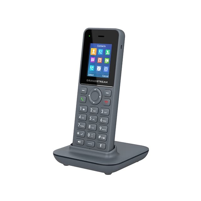 DECT IP телефон, Grandstream, DP725, 20 учетных записей SIP, 20 линий, ЖК-дисплей 128x160 (1,8"), литий-ионный аккумулятор 1500 мАч, блок питания USB-C 5V/1A