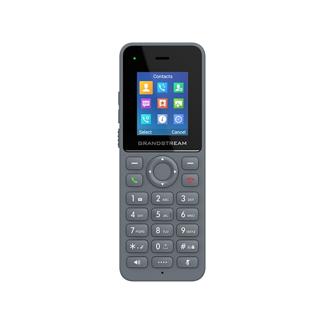 DECT IP телефон, Grandstream, DP725, 20 учетных записей SIP, 20 линий, ЖК-дисплей 128x160 (1,8"), литий-ионный аккумулятор 1500 мАч, блок питания USB-C 5V/1A