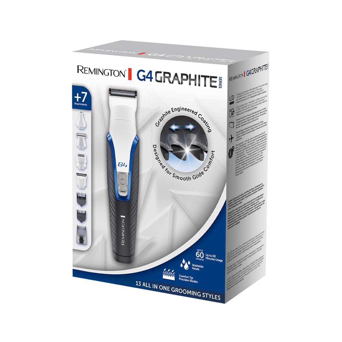 Машинка для стрижки, Remington, PG4000, 7 насадок, Чехол для путешествий, Материал лезвий нержавеющая сталь, Питание от аккумулятора и от сети, Черный/Белый