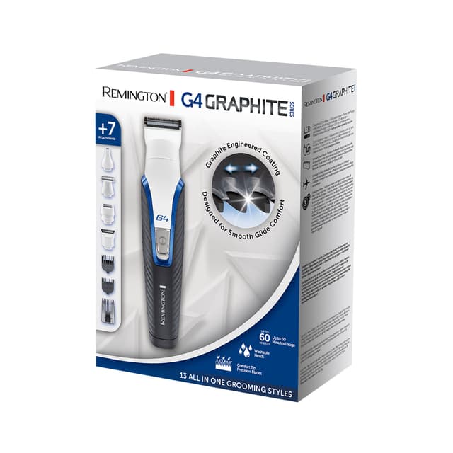 Машинка для стрижки, Remington, PG4000, 7 насадок, Чехол для путешествий, Материал лезвий нержавеющая сталь, Питание от аккумулятора и от сети, Черный/Белый