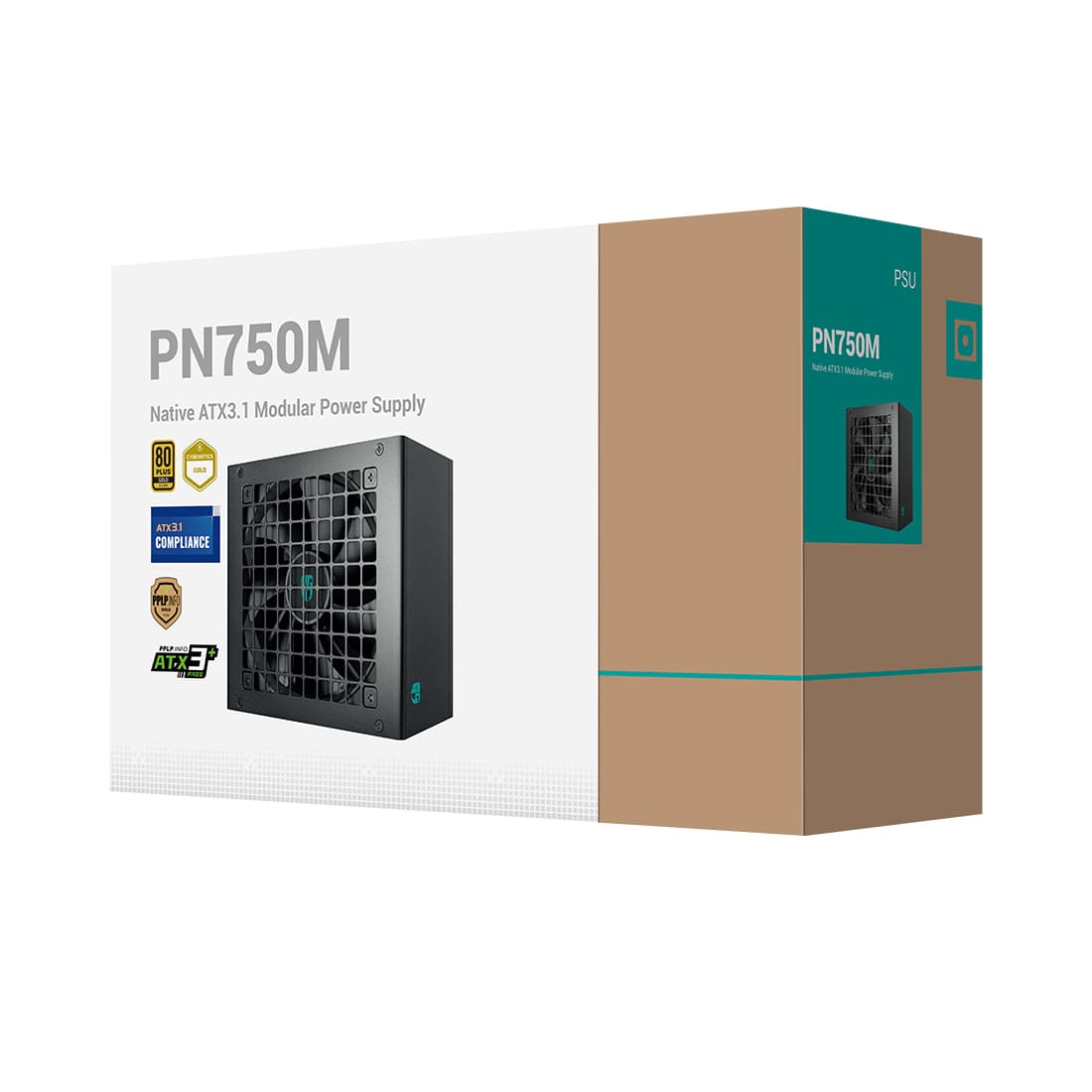 Блок питания, GamerStorml, PN750М R-PN750M-FC0B-WGEU, 750W, ATX 3.1, Gold, APFC, 20+4 pin, 2*4+4pin, 8*Sata, 2*Molex, 3*PCI-E 6+2 pin, 1*(16Pin)12VHPWR, Модульный, Вентилятор 12см, Кабель питания, Чёрный