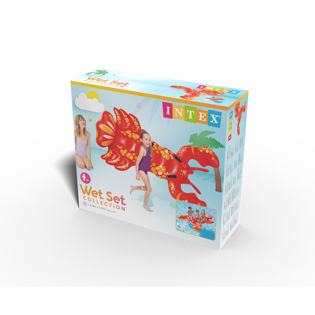 Надувная игрушка для катания верхом Лобстер (Giant Lobster) 213 х 137 см, INTEX, 57528NP, Винил, 6+, Красный, Цветная коробка