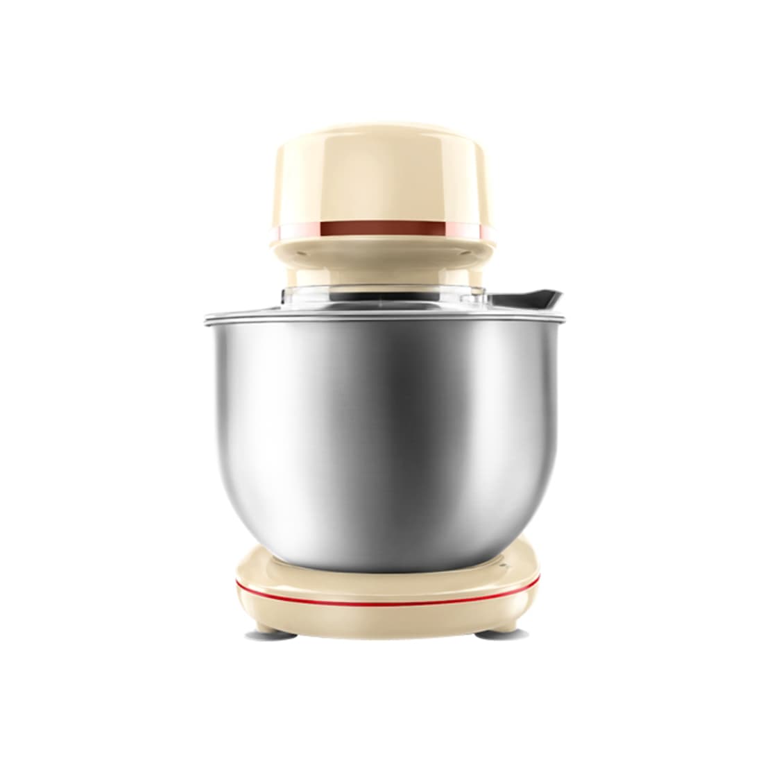 Планетарный миксер, Centek, CT-1139, Мощность 1300Вт, Чаша 5.1л, 3 насадки, 6 скоростей, Бежевый/хром