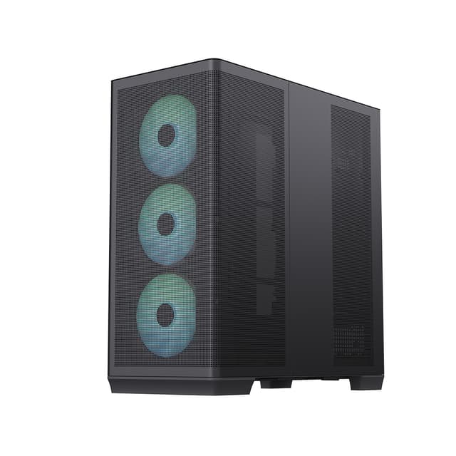 Компьютерный корпус, Aerocool, APNX C1 BK (C1-R-BK-v1), ATX/Micro ATX, USB 1*Type C/2*3.0 , HD-Audio+Mic, Кулер 4*12 ARGB см, Высота процессорного кулера до 166 мм, Длина VGA до 395мм, 3*3.5"/3*2.5", Толщина 0,8мм, 502x230x464мм, Без Б/П, Чёрный