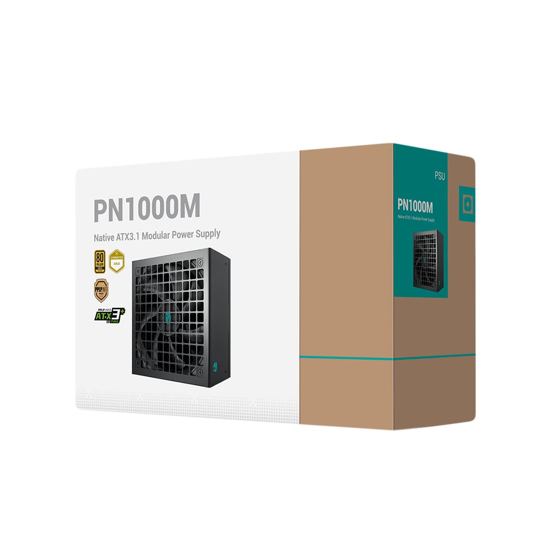 Блок питания, GamerStorm, PN1000M R-PNA00M-FC0B-WGEU, 1000W, ATX 3.1, Gold, APFC, 20+4 pin, 2*4+4pin, 8*Sata, 2*Molex, 3*PCI-E 6+2 pin, 1*(16Pin)12VHPWR, Модульный, Вентилятор 12см, Кабель питания, Чёрный