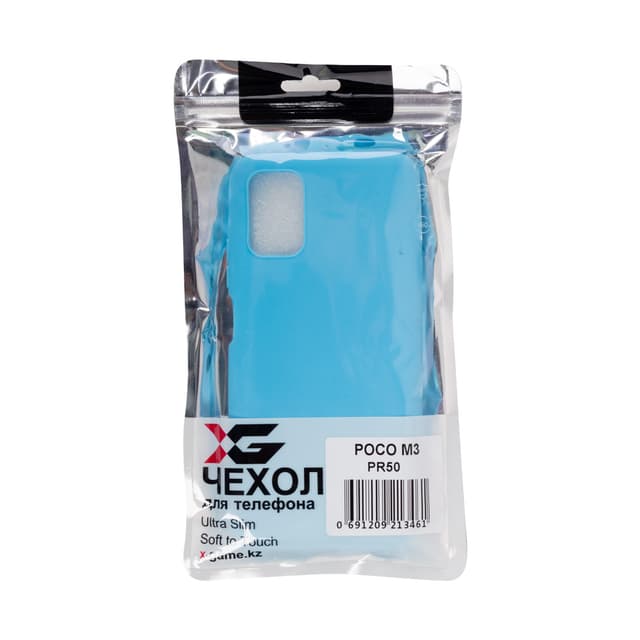 Чехол для телефона, X-Game, XG-PR50, для POCO M3, TPU, Голубой, пол. пакет