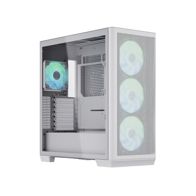 Компьютерный корпус, Aerocool, APNX C1 WH (C1-R-WT-v1), ATX/Micro ATX, USB 1*Type C/2*3.0 , HD-Audio+Mic, Кулер 4*12см ARGB, Высота процессорного кулера до 166 мм, Длина VGA до 395мм, 3*3.5"/3*2.5", Толщина 0,8мм, 502x230x464мм, Без Б/П, Белый