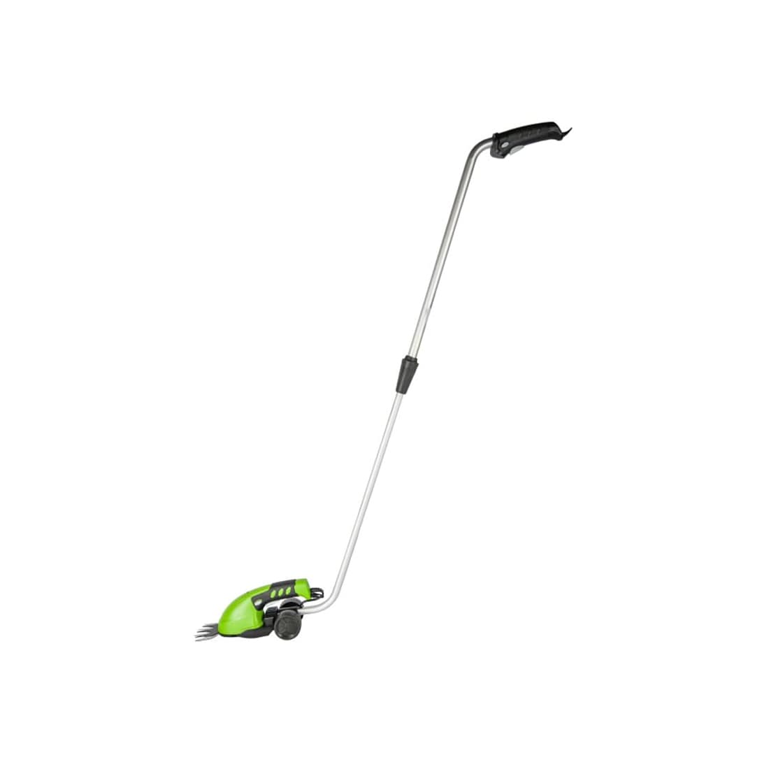 Садовые ножницы аккумуляторные, Greenworks, G36GS(1600207RU), 3,6V со встроенным аккумулятором 2 Aч и телескопической ручкой, Преимущества модели, Легкий вес - 0,7 кг, Лезвие с алмазной заточкой для стрижки кустов длиною 16 см и шагом среза 10 мм, Лезвие для стрижки травы шириной 8 см, Чехлы для хранения лезвий, Время автономной работы до 30 мин, Встроенный аккумулятор 3.6V, емкостью 2 Ач., Черный/зелёный