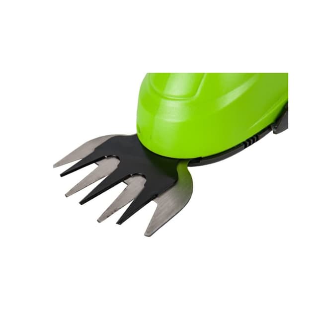 Садовые ножницы аккумуляторные, Greenworks, G36GS(1600207RU), 3,6V со встроенным аккумулятором 2 Aч и телескопической ручкой, Преимущества модели, Легкий вес - 0,7 кг, Лезвие с алмазной заточкой для стрижки кустов длиною 16 см и шагом среза 10 мм, Лезвие для стрижки травы шириной 8 см, Чехлы для хранения лезвий, Время автономной работы до 30 мин, Встроенный аккумулятор 3.6V, емкостью 2 Ач., Черный/зелёный