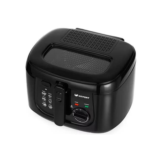 Фритюрница, Kitfort, КТ-2018, Объем чаши 2.5 л, 3 температурных режима, Длина шнура 0.69 м, Мощность 1800 Вт, Черный