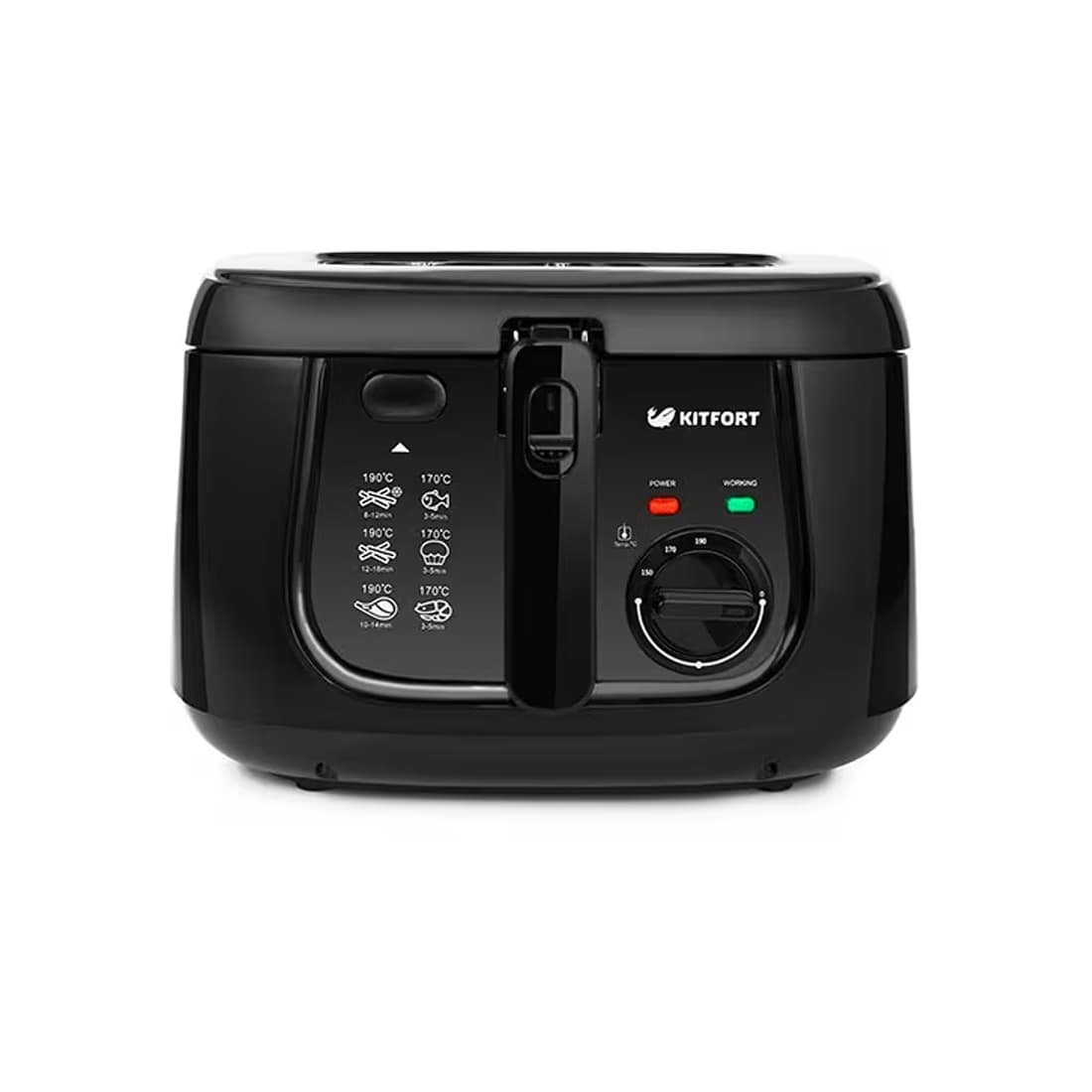 Фритюрница, Kitfort, КТ-2018, Объем чаши 2.5 л, 3 температурных режима, Длина шнура 0.69 м, Мощность 1800 Вт, Черный