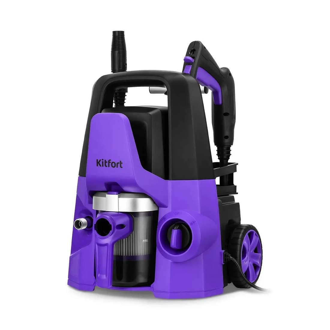 Мойка высокого давления, Kitfort, КТ-9235, "2 в 1", Мощность мойки высокого давления 1600 Вт, Мощность пылесоса 800 Вт, Номинальное давление 9,0 МПа, Максимальное давление 13,0 МПа, Номинальный расход воды 5,0 л/мин, Максимальный расход воды 8,0 л/мин, Ёмкость пылесборника 0,9 л , Цвет фиолетовый