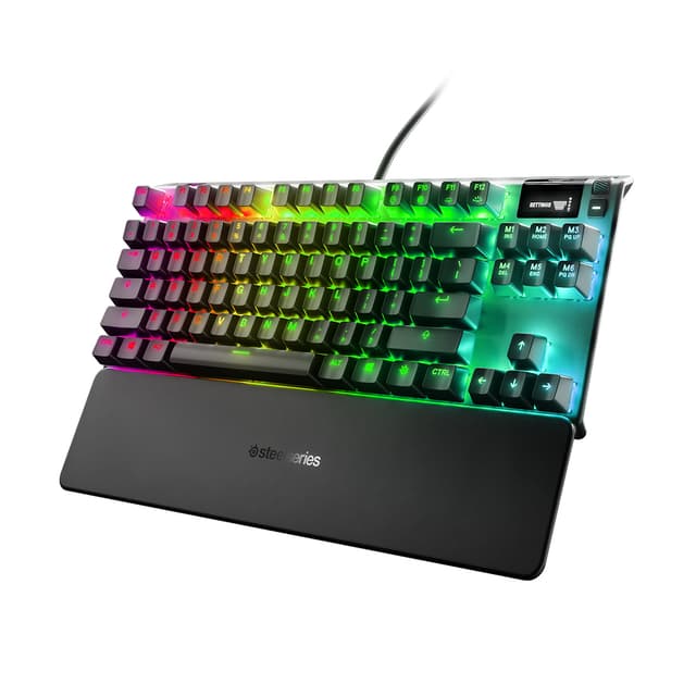 Клавиатура, Steelseries, Apex 7 TKL (Red Switch) US, 64646 Игровая, Механические клавиши QX2, USB, Подсветка RGB, Размер: 160*370*35 мм., Анг/Рус, Чёрный