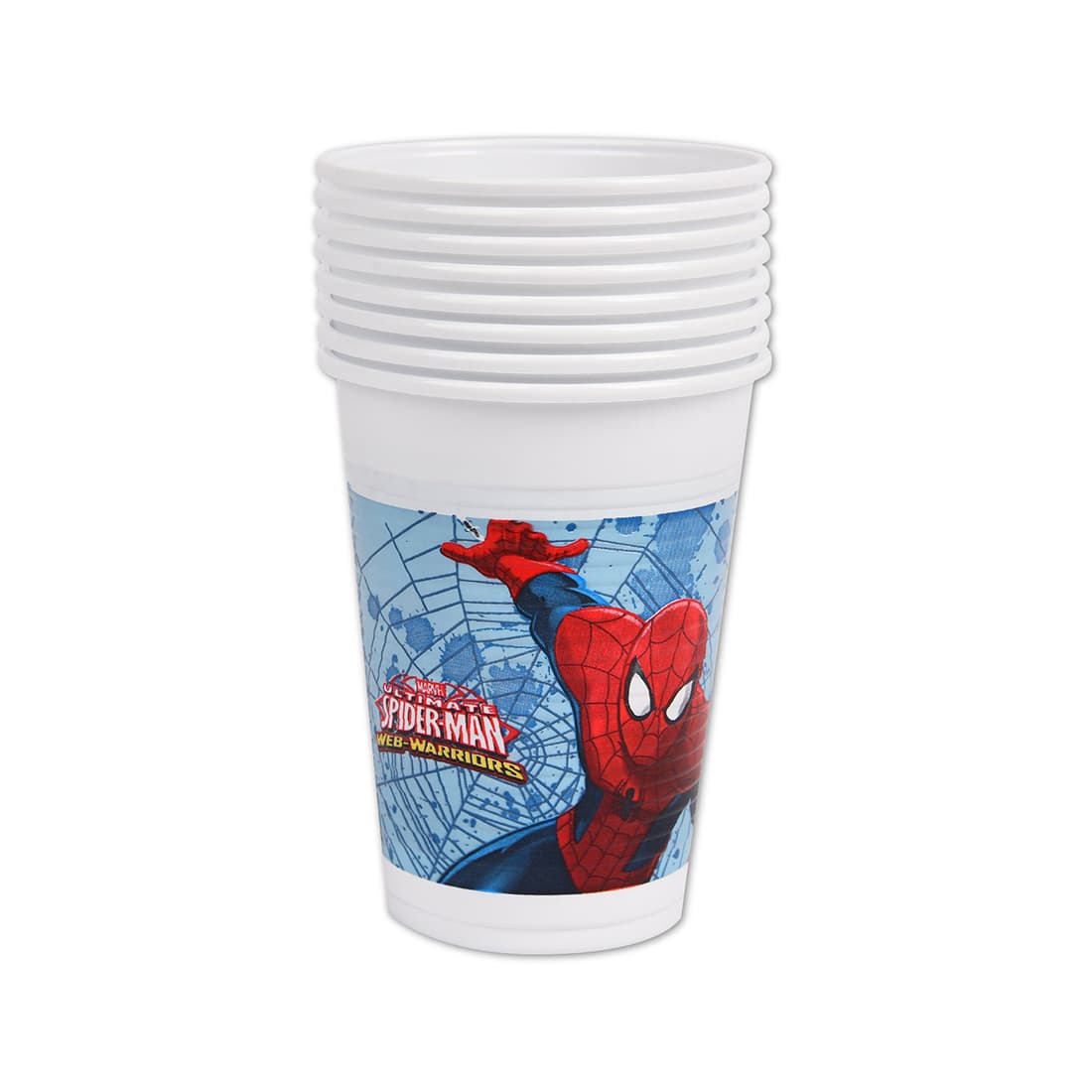 Стакан праздничный, ВЕСЁЛАЯ ЗАТЕЯ, 1502-4680, Spider-Man, Объем 200 мл., (8 шт. в пакете), Бумажный, Розовый, Пакет