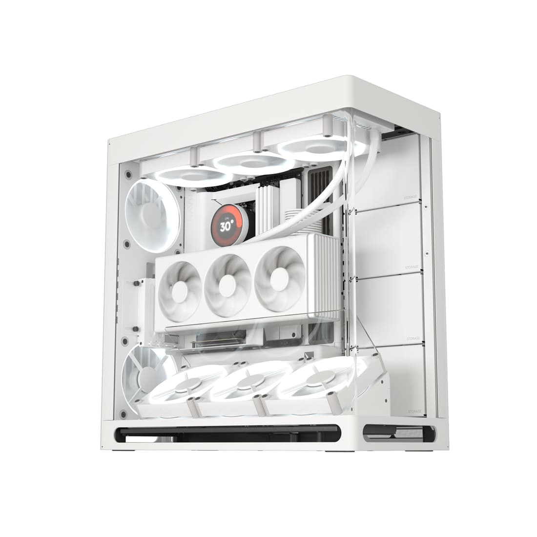 Компьютерный корпус, HAVN, HS 420 VGPU WH (HVN-CA-HS420-07), E-ATX/ATX/Micro ATX, USB 1*Type C/2*3.2, HD-Audio, Высота процессорного кулера до 185 мм, Длина VGA до 470мм, 5*3.5"/5*2.5", Толщина 0,8мм, 541x259,5x547мм, Без Б/П, Белый