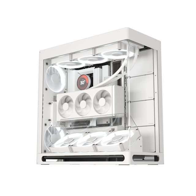 Компьютерный корпус, HAVN, HS 420 VGPU WH (HVN-CA-HS420-07), E-ATX/ATX/Micro ATX, USB 1*Type C/2*3.2, HD-Audio, Высота процессорного кулера до 185 мм, Длина VGA до 470мм, 5*3.5"/5*2.5", Толщина 0,8мм, 541x259,5x547мм, Без Б/П, Белый