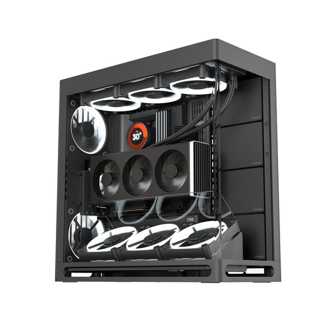 Компьютерный корпус, HAVN, HS 420 VGPU BK (HVN-CA-HS420-08), E-ATX/ATX/Micro ATX, USB 1*Type C/2*3.2, HD-Audio, Высота процессорного кулера до 185 мм, Длина VGA до 470мм, 5*3.5"/5*2.5", Толщина 0,8мм, 541x259,5x547мм, Без Б/П, Чёрный