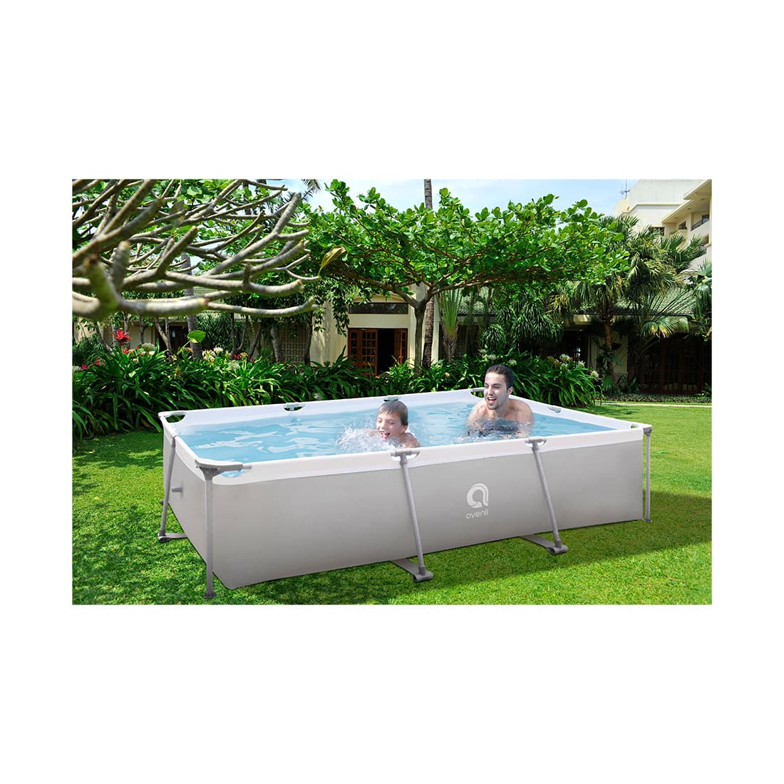 Каркасный бассейн 300 x 207 x 66 см, Avenli, 17771, Винил, 3702 л., Стальной каркас, Серый, Цветная коробка