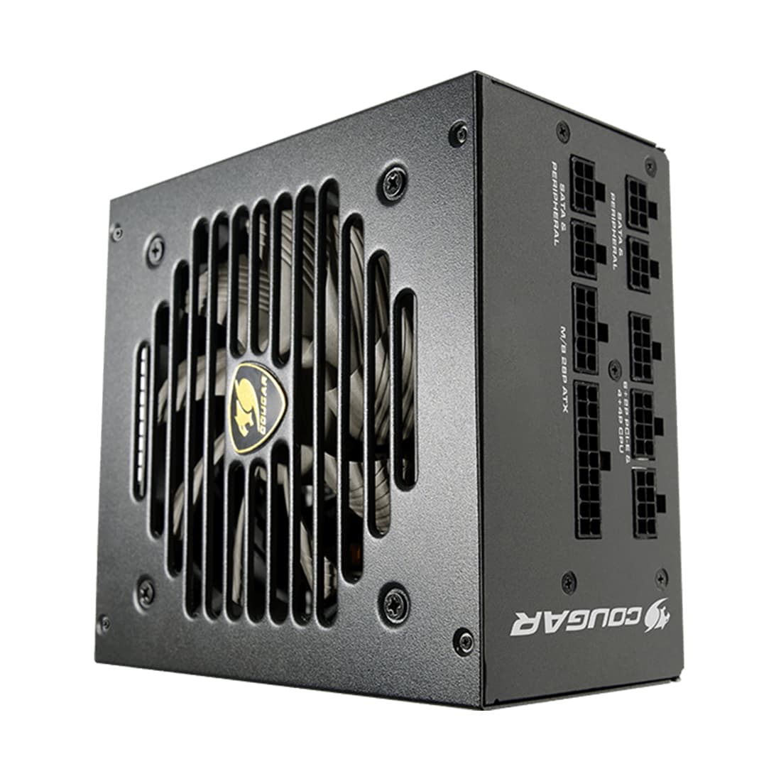 Блок питания, Cougar, GEX650, 650W, ATX, APFC, GOLD, 20+4 pin, 4+4pin, 8*Sata, 6*Molex, 4*PCI-E 6+2 pin, Поддержка Haswell, Вентилятор 12 см, Модульный, Кабель питания, Чёрный