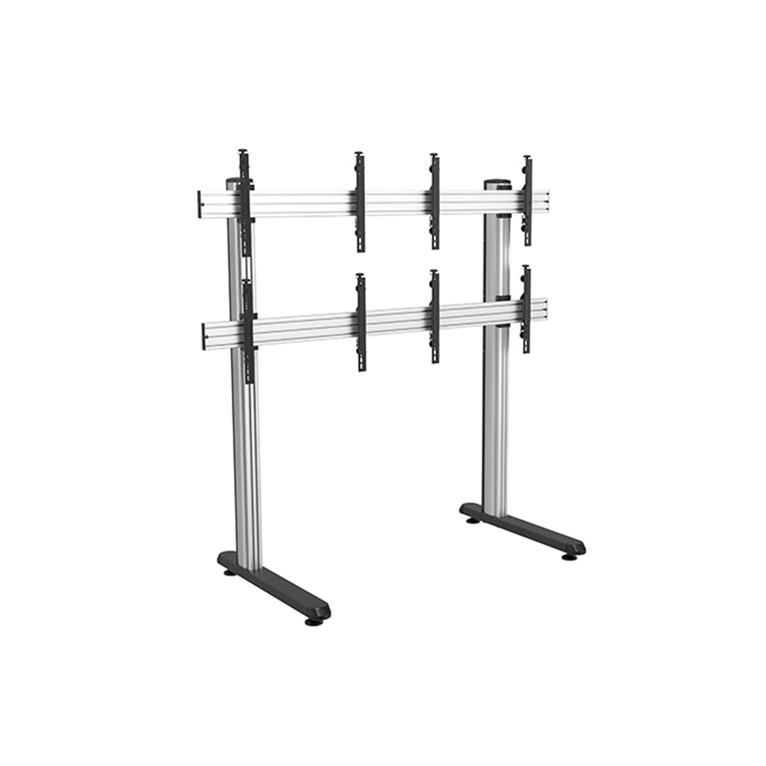Стойка мобильная для видеостен, Brateck, LVS02-446FW, 45"-55", Макс. нагрузка - 50 кг (каждая), Высота 2135 мм., Угол поворота до +/-2°, Серебристый