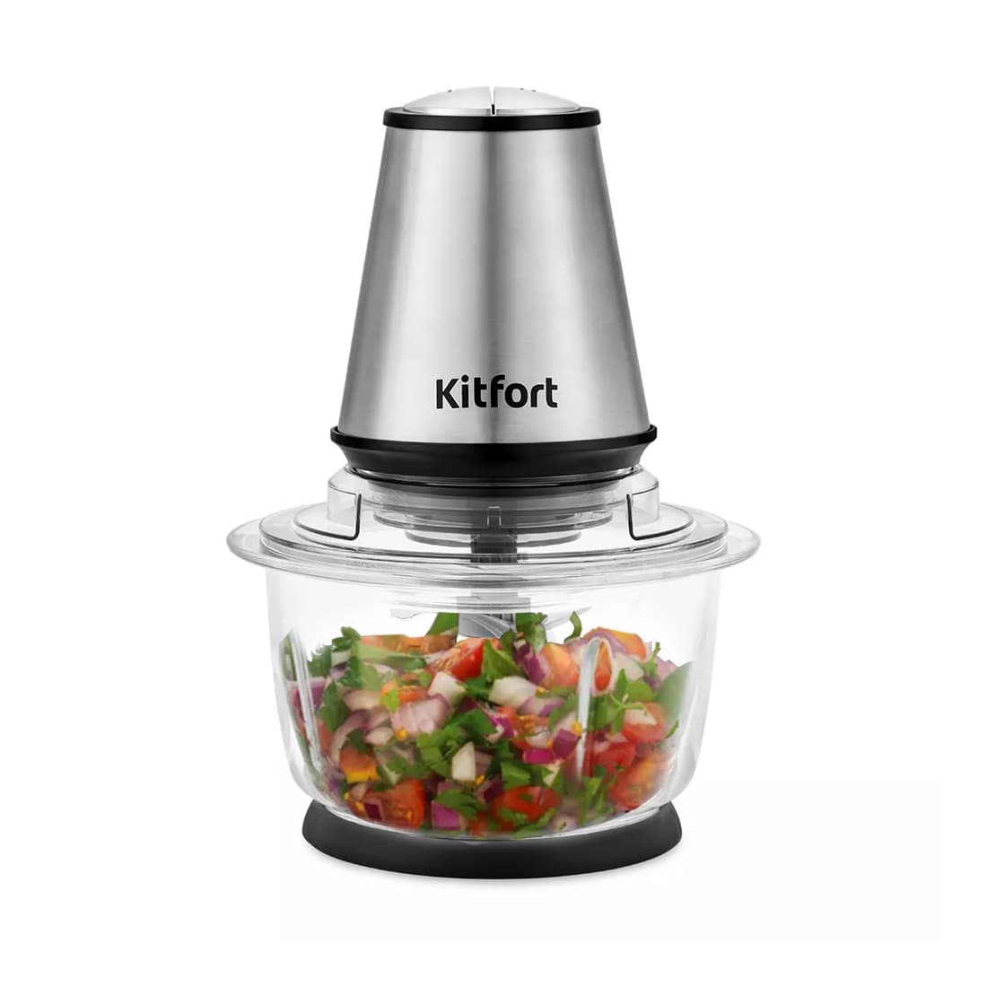 Измельчитель, Kitfort, КТ-1389, Мощность 400 Вт,Емкость чаши1200 мл,Материал чаши стекло, Материал корпуса металл, пластик, Материал ножей нержавеющая сталь, Тип управления механическое