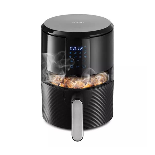 Аэрогриль, Kitfort, КТ-2237, Мощность 1300 Вт, Объём 3 л, Количество программ приготовления 8 , Сенсорное управление, Цвет черный