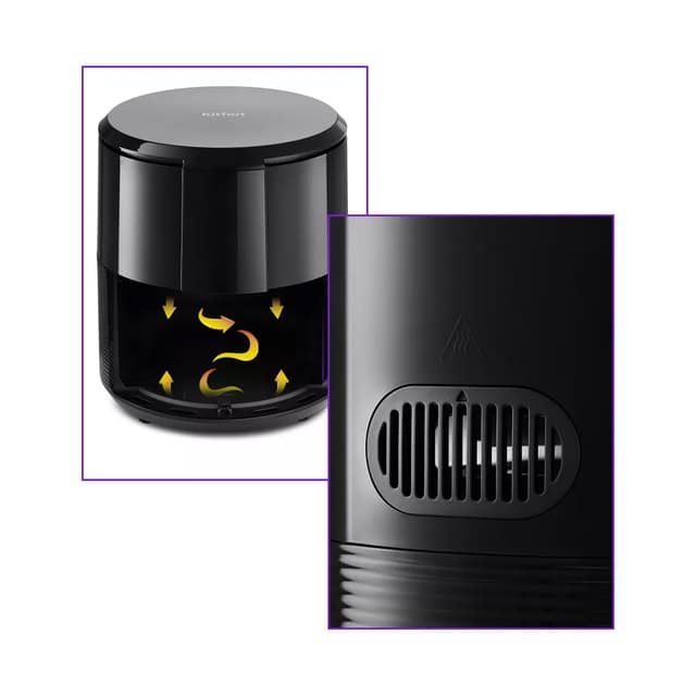 Аэрогриль, Kitfort, КТ-2237, Мощность 1300 Вт, Объём 3 л, Количество программ приготовления 8 , Сенсорное управление, Цвет черный