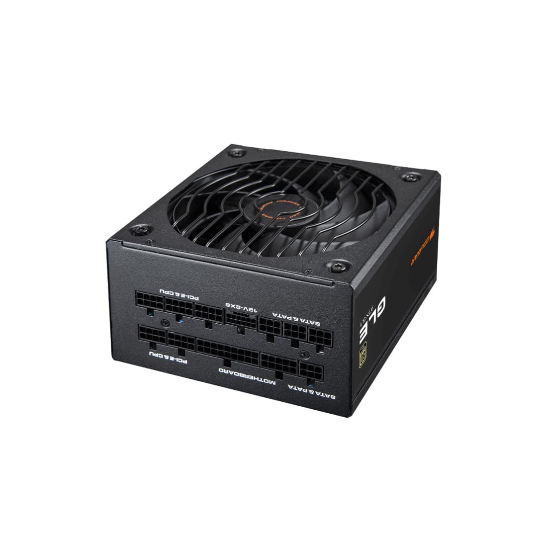 Блок питания, Cougar, GLE 1000, 1000W, ATX 3.1, APFC, GOLD, 20+4 pin, 2*4+4pin, 12*Sata, 4*Molex, 6*PCI-E 6+2 pin, 12V-2X6, Вентилятор 13,5 см, Модульный, Кабель питания, Чёрный
