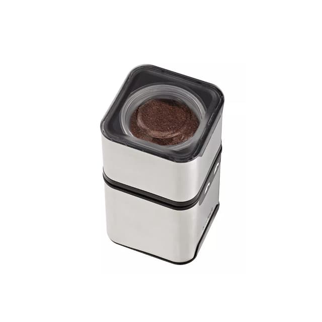 Кофемолка, Kitfort, КТ-7120, Мощность 200 Вт , Система помола ротационный нож,Ёмкость чаш 200 мл, Max количество кофейных зёрен 70 г,Материал чаш нержавеющая сталь,Материал ножей нержавеющая сталь, Материал корпуса нержавеющая сталь. пластик,Скорость вращения ножей 24000 об/мин ±15%