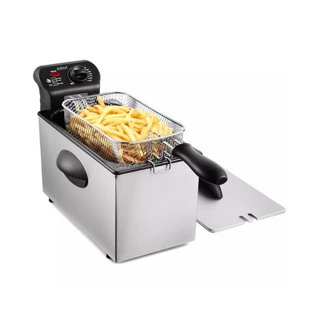 Фритюрница, Kitfort, КТ-2022,Мощность 2180 Вт, Объем масла 3.3 л, Материал корпуса нержавеющая сталь, цвет серебристый