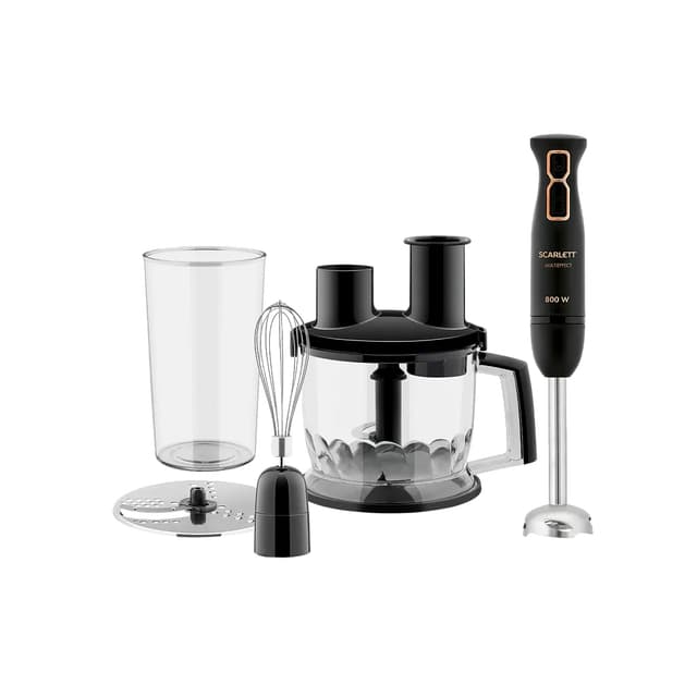 Кухонный процессор-блендер, Scarlett, SC-HB42K09, Мощность 800 Вт, Режим Турбо, 2 сокрости, Цвет черный