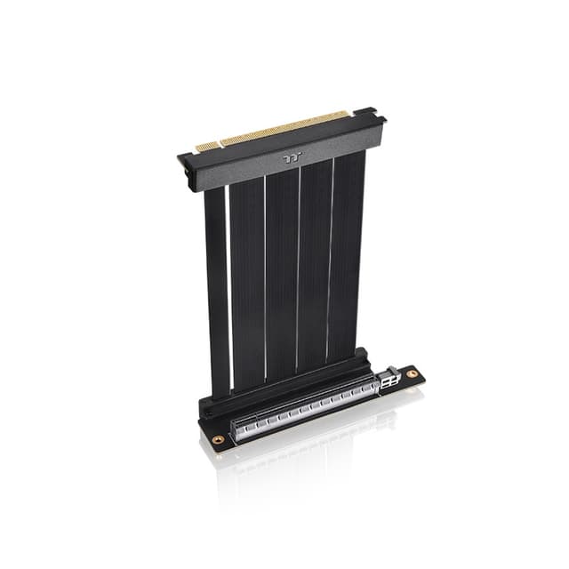 Райзер кабель для видеокарты, Thermaltake, PCI-E 4.0 Dual 90 Degree Riser cable 130мм, AC-071-CO1OTN-C1, Черный