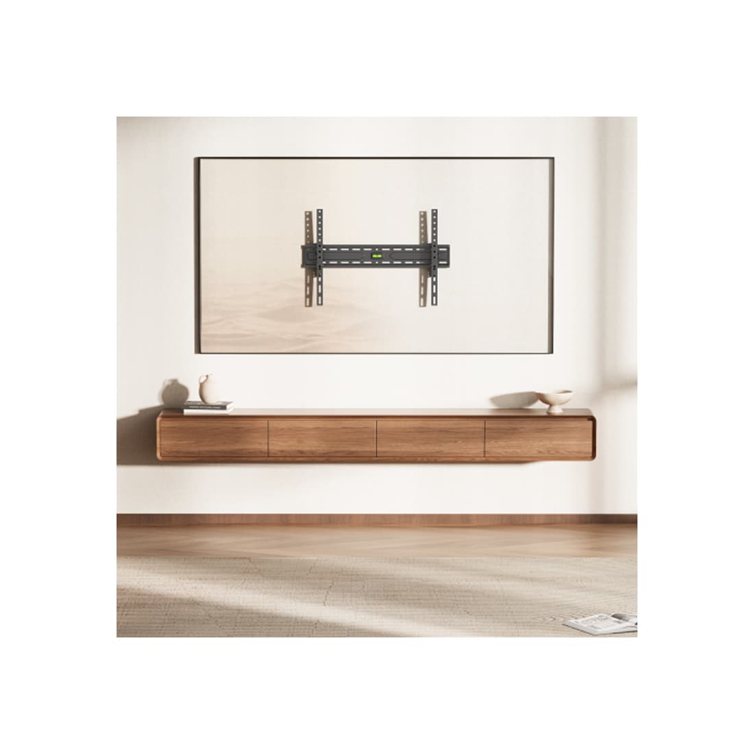 Кронштейн для ТВ и мониторов, Brateck, KL36-46T, Макс. нагрузка - 45 кг, Диагональ экрана от 37" до 86", Угол наклона +/-15°, Уровень, Чёрный