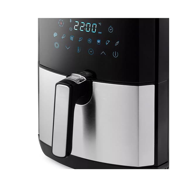 Аэрогриль, Kitfort, КТ-2239, Объем корзины 4.5л, 8 автоматических программ, Режим сушки, Температура нагрева 80-200°C, Таймер, Сенсорное управление, Мощность 1700 Вт, Длина шнура 0.6 м, Черный/Стальной
