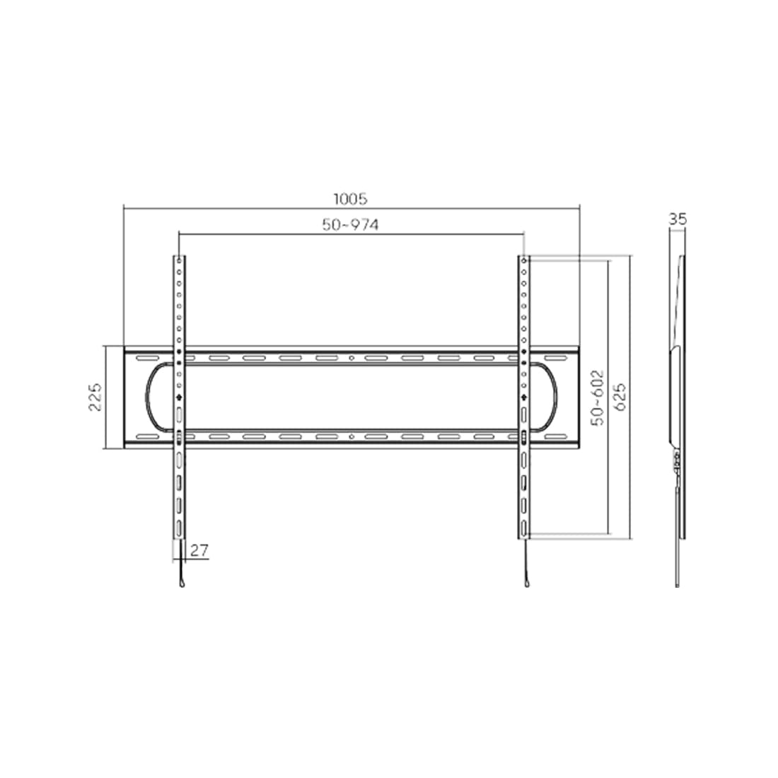 Кронштейн для ТВ, Brateck, LP73-69F, Макс. нагрузка - 120 кг, Диагональ экрана от 60" до 120", Чёрный