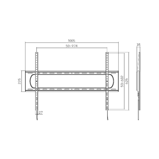 Кронштейн для ТВ, Brateck, LP73-69F, Макс. нагрузка - 120 кг, Диагональ экрана от 60" до 120", Чёрный
