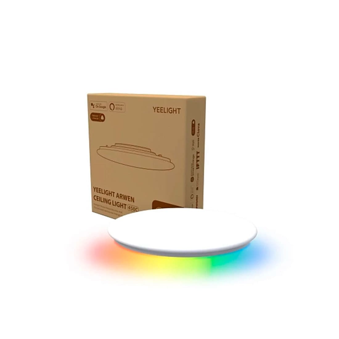 Потолочная лампа, Yeelight, Arwen Ceiling Light 450C, YLXD013-B/YXDS0320003WTEU/1-000001212, 3800lm, 2700K-6500K, Ra90, 220-240V~50/60Hz Max. 0.23A, 50W, 0.9, 495*92mm, 	Быстрая замена, Цветной свет под настроение, Умное управление, Режим лунного света, Защита от пыли и насекомых, 	Google Assistant, Samsung SmartThings, Amazon Alexa, Яндекс Алиса, Маруся, Mi Home, МТС Smart Home, Салют, Белый
