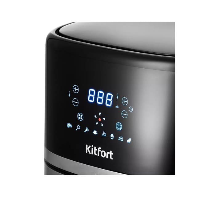 Аэрогриль, Kitfort, КТ-2221, Мощность 1500 Вт, Объем чаши 3.3 л, Материал корпуса пластик, Крышка съемная, Количество автоматических программ 8, Цвет черный
