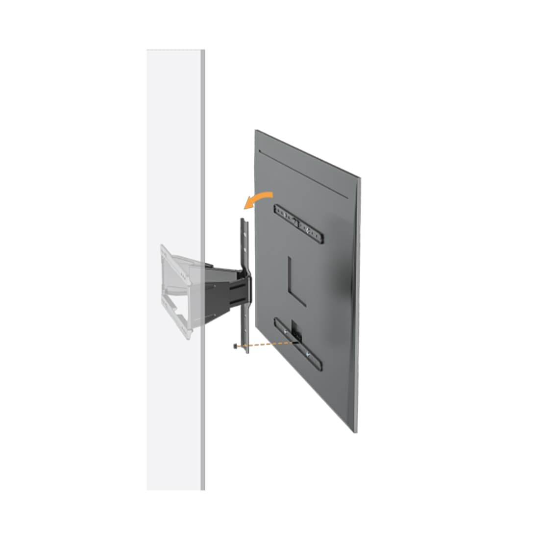 Кронштейн для ТВ и мониторов, Brateck, LPA79-464, Макс. нагрузка - 50 кг, Диагональ экрана от 43" до 90", Угол вращения -30° +30°, Угол наклона -15° +3°, Уровень -3° +3°, Чёрный