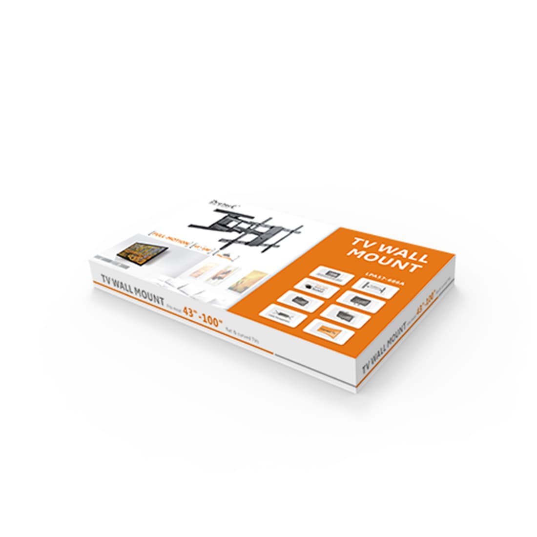 Кронштейн для ТВ, Brateck, LPA57-686A, 43"-100", Макс. нагрузка - 70 кг, Угол поворота до +/-90°, Диапазон наклона +2°/-15°